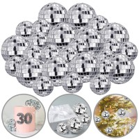 45 Pcs 078Inch 118Inch Disco Ball Cake Decoration Ornaments Reflective Mirror Ball Cake Decoration 70S Disco Themed Party Deco