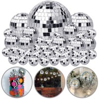 45 Pcs 078Inch 157Inch 236Inch 354Inch Disco Ball Cake Decoration Ornaments Reflective Mirror Ball Cake Decoration 70S Disco