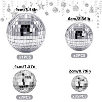 45 Pcs 078Inch 157Inch 236Inch 354Inch Disco Ball Cake Decoration Ornaments Reflective Mirror Ball Cake Decoration 70S Disco