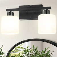 Rocunsi 2Light Black Bathroom Vanity Light Fixtures Modern Vanity Wall Sconces Lighting For Bedroom Bathroom Hallway Vanity L