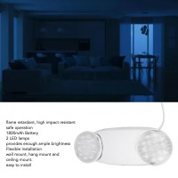 Emergency Light Commercial Emergency Light With 2 Led Lamps Fixture 1800Mah Battery Us Plug For Home And Office