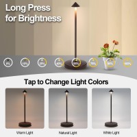 Sunligtgo Portable Led Cordless Table Lamps 2 Pack 5500Mah Rechargeable Battery Operated Restaurant Table Lamp 3 Colors Mode S