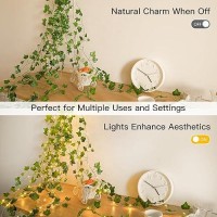 Suddus Vine With Fairy Lights Battery Operated 33Ft 100 Led Ivy String Lights With Remote Leaf Lights For Bedroom Room Wall