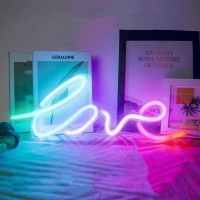 Hancrastore Love Neon Sign Colorful Love Decoration Neon Light For Bedroom Art Christmas Halloween Wedding Valentines Day Birt