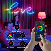 Hancrastore Love Neon Sign Colorful Love Decoration Neon Light For Bedroom Art Christmas Halloween Wedding Valentines Day Birt