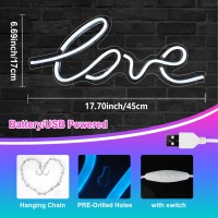 Hancrastore Love Neon Sign Colorful Love Decoration Neon Light For Bedroom Art Christmas Halloween Wedding Valentines Day Birt