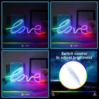 Hancrastore Love Neon Sign Colorful Love Decoration Neon Light For Bedroom Art Christmas Halloween Wedding Valentines Day Birt