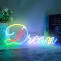 Colorful Dream Neon Signs Dream Neon Sign For Bedroom Art Rainbow Dream Color Led Neon Light Sign For All Age Christmas Hallow