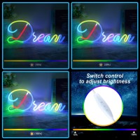 Colorful Dream Neon Signs Dream Neon Sign For Bedroom Art Rainbow Dream Color Led Neon Light Sign For All Age Christmas Hallow