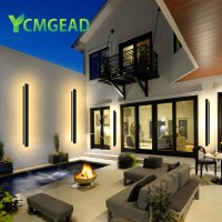 Ycmgead Outdoor Wall Light Led Long Wall Sconce 39.38In Ip65 Waterproof Black Modern Outdoor Lights 3000K 32W Metal Exterior Light Fixture For Porch Light Patio Door Yard Garden Villa Living Room