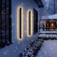 Ycmgead Outdoor Wall Light Led Long Wall Sconce 39.38In Ip65 Waterproof Black Modern Outdoor Lights 3000K 32W Metal Exterior Light Fixture For Porch Light Patio Door Yard Garden Villa Living Room