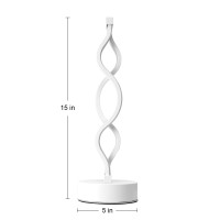 Edier Dimmable Touch Control Table Lamp Spiral Modern Bedside Lamp With 3 Colors Of Led Lights Small White Decorative Lamp F