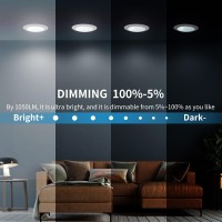 Ecoeler 24 Pack 6Inch 3Cct Led Disc Light 165W 1100Lm 3000K4000K5000K Selectable Dimmablel Flush Mount Ceiling Light Insta