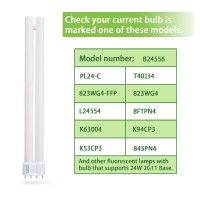 Pl24-C 24W Replacement For Ottlite B24553 T40J34 Fluorescent Light Bulb,24W Fluorescent Light Bulbs Tpye C,5500K Bright Natural Daylight,2G11 Base,2 Pack