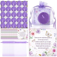 Mtlee 50 Sets Baby Shower Candle Favors For Guests Including 50 Pcs Tea Light Candles And 50 Thank Tags And 50 Return Gift Bags