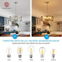 Xingqi 6Light Modern Chandelier Brushed Nickel Farmhouse Dining Room Chandeliers 217 Drum Pendant Light Fixture Height Adju