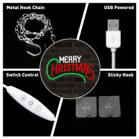 Merry Christmas Neon Light Signs Dimmable Usb Powerd Red Merry Christmas Neon Light For Wall Decor Festival Celebration Led Gr