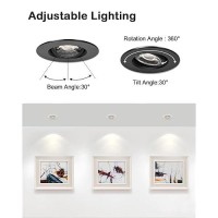 Zyc Black Recessed Gimbal Light 10 Pack 3 Inch Recessed Led Lights Canless Led Recessed Light 3 Inch 8 W 850Lm Dimmable 5 Cct