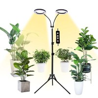 Grow Light With Stand Yadoker Dualhead Led Plant Light For Indoor Plants Full Spectrum Grow Lamp 81216H Timer 10 Dimmable