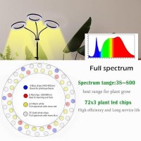 Yadoker Trihead Led Plant Light Full Spectrum Grow Lamp 81216H Timer 10 Dimmable Levels 7 Switch Modes Adjustable Tripod