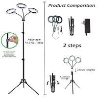 Yadoker Trihead Led Plant Light Full Spectrum Grow Lamp 81216H Timer 10 Dimmable Levels 7 Switch Modes Adjustable Tripod