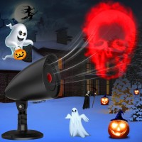 Christmas Projector Lights Outdoor Gylefy Halloween Christmas Decorations Lights 3D Dynamic Skull Halloween Window Projector Waterproof Spooky Projector Lights Skeleton Scary Props Graveyard Indoor