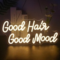 Wxyh Good Hair Good Mood Neon Sign Hair Salon Led Sign 10 Dimmable Neon Signs For Wall Decor Haircut Neon Lights Signs For B