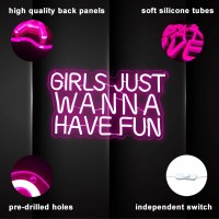 Girls Just Wanna Have Fun Neon Sign For Wall Decor Retro Style Pink Led Neon Signs Wedding Party Girl Neon Light Sign Usb Powe