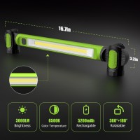 Wokelux Mechanic Work Light 3000Lm Magnetic Work Light 5200Mah Rechargeable Led Work Light Bar Portable Cordless Underhood Wo