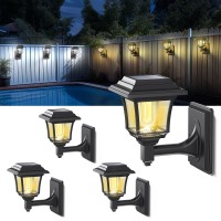 Leidrail Solar Fence Lights 2 Modes Edison Bulb Solar Wall Lights Outdoor Playhouse Accessories Waterproof Warmcold White Le