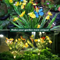 Maggift Solar Lights Outdoor Garden Butterfly Lights 2 Pack Decorative Solar Stake Lights With Butterflies Enchanting Butterfly