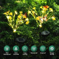 Maggift Solar Lights Outdoor Garden Butterfly Lights 2 Pack Decorative Solar Stake Lights With Butterflies Enchanting Butterfly