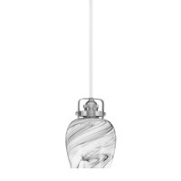 Easton 1 Light Mini Pendant Shown In White & Brushed Nickel Finish With 6