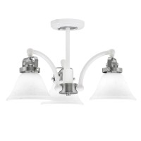 Easton 3 Light Semi-Flush Shown In White & Brushed Nickel Finish With 7