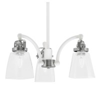 Easton Downlight, 3 Light, Chandelier Shown In White & Brushed Nickel Finish With 4.5