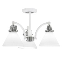 Easton 3 Light Semi-Flush Shown In White & Brushed Nickel Finish With 7