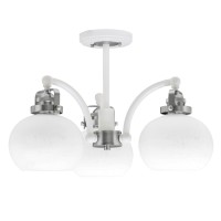 Easton 3 Light Semi-Flush Shown In White & Brushed Nickel Finish With 7