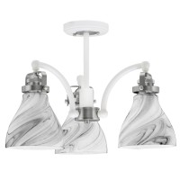 Easton 3 Light Semi-Flush Shown In White & Brushed Nickel Finish With 6.25