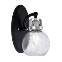 Easton 1 Light Wall Sconce Shown In Matte Black & Brushed Nickel Finish With 5.75