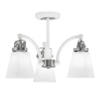 Easton 3 Light Semi-Flush Shown In White & Brushed Nickel Finish With 4.5