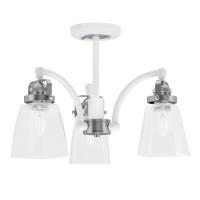 Easton 3 Light Semi-Flush Shown In White & Brushed Nickel Finish With 4.5