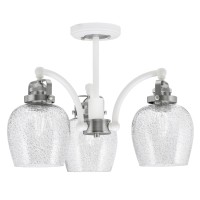 Easton 3 Light Semi-Flush Shown In White & Brushed Nickel Finish With 6