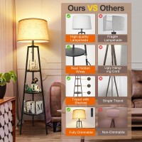 Outon Tripod Floor Lamp With Shelves Modern Shelf Floor Lamp With Remote 4 Color Temperature Dimmable Tall Standing Corner La