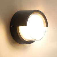 Scpitw R-Yy-Bd-012-3K Wall Light,Outdoor Modern Wall Sconce,Minimalist Style Wall Mount Light,Round Outdoor Aluminum Wall Light,No Glare High Brightness 3000K Warm Lights, For Porch/Front Door