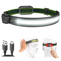 Headlamp Rechargeable, 1000Lm 230Wide-Beam Rechargeable Head Lamp With Motion Sensor & Taillight, Waterproof Lightweight Led Flashlight For Camping, Hiking, Running, Outdoor For Adults And Kids