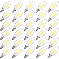 Maxvolador Dimmable E12 Candelabra Led Light Bulbs 60W Equivalent, Daylight White 5000K, 600Lumens Led Chandelier Bulb, Decorative B11 Filament Candle Light Bulbs Clear Glass, Pack Of 30