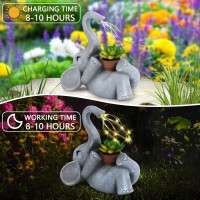 Ioooo Solar Outdoor Fairy Garden House Statues Decor Outdoor Statues Lucky Birthday Present For Women Patio Lawn Garden Decor