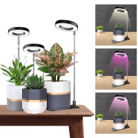 Wiaxulay Grow Lights For Indoor Plants, Full Spectrum Plant Light For Indoor Plants, Height Adjustable Growing Lamp With Base, Auto Timer 3/9/12Hrs, 10 Brightness, Ideal For Small Plants