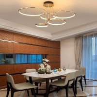 Led Ceiling Light Modern Ring Living Room Ceiling Lamp,Led Ceiling Pendant Light 3000K-6500K Dimmable With Remote Control Round Bedroom Kitchen Island Dining Room Chandelier Fixtures Lighting Gold