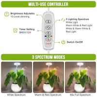 Kullsinss Grow Lights For Indoor Plants 48 Leds Full Spectrum Halo Plant Light For Indoor Plants Height Adjustable Growing Lam